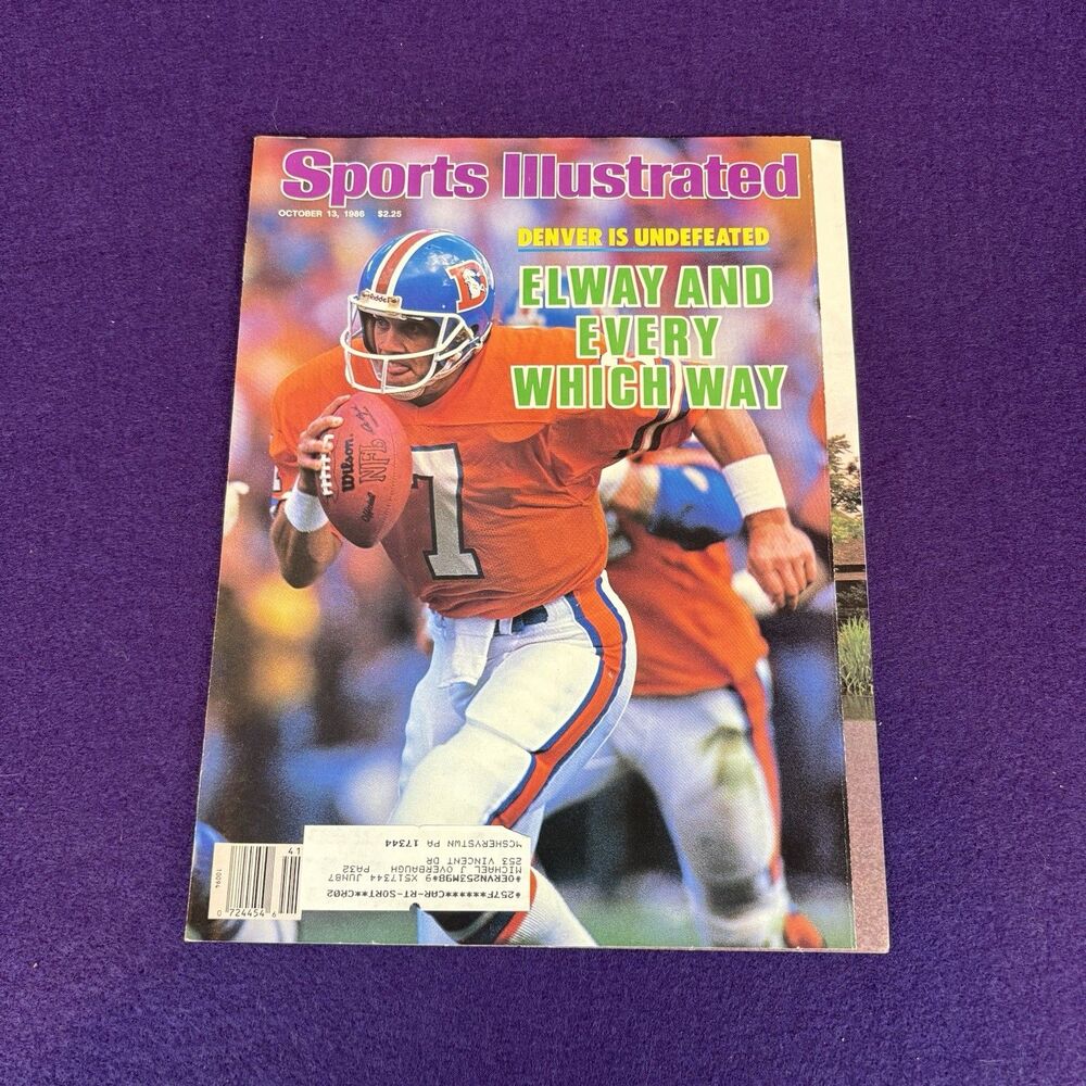 Sports Illustrated 1986 Denver Broncos John Elway Undefeated Magazine Cover